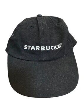 Starbucks Coffee Employee Worker Hat Uniform Black Cap Strapback Job Cap